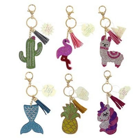Pink & Purple Unicorn Sparkle Keychain - Picture 3 of 3